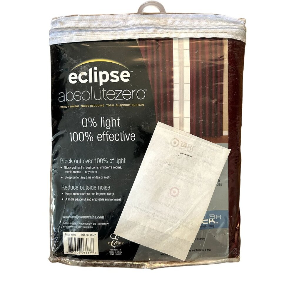 Eclipse Absolute Zero Blackout Curtains One Devon Red Panel 42" x 63" NWT